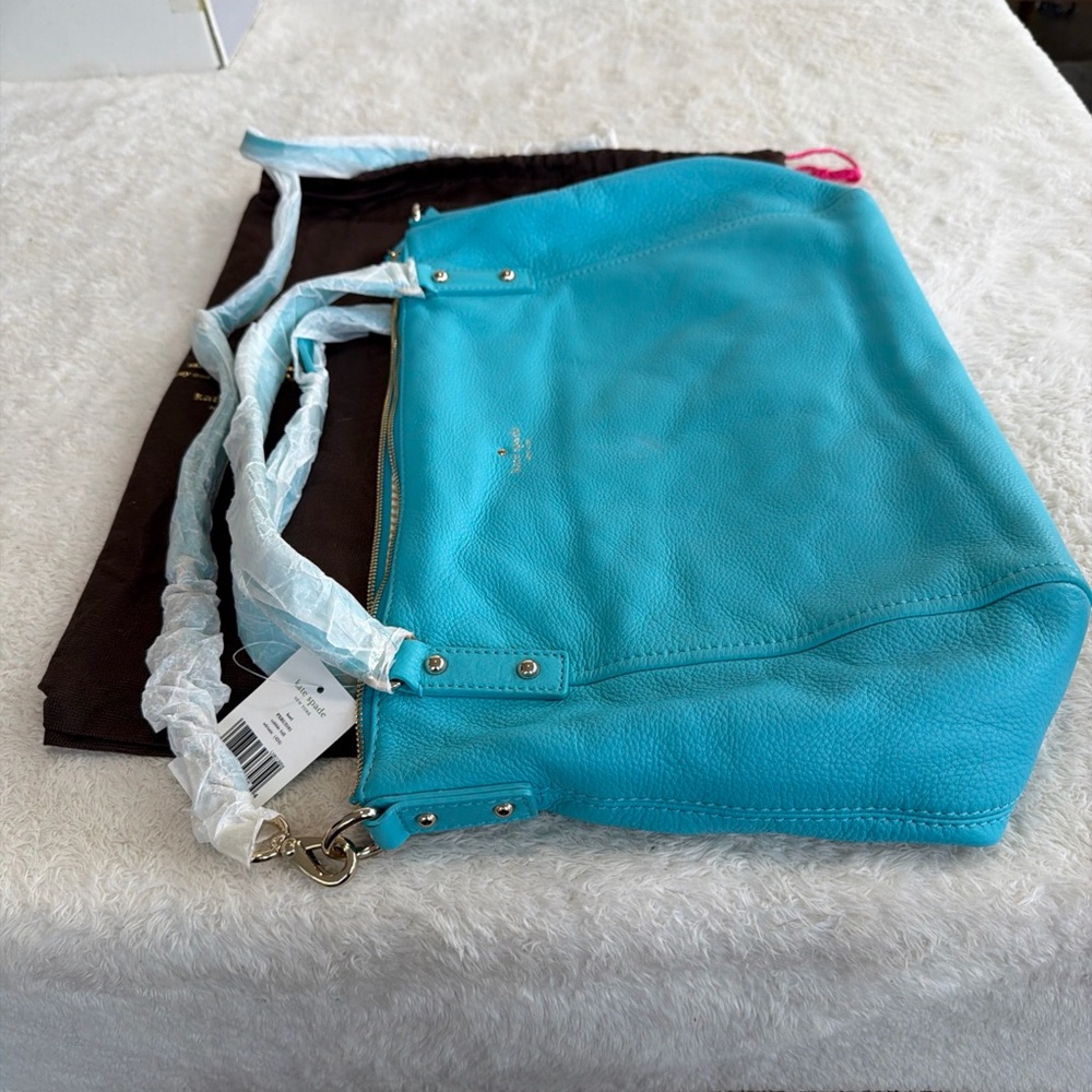 Kate Spade Cobble Hill Kori Large Tote Adriatic turquoise Pebbled Leather NWT - Picture 5 of 15